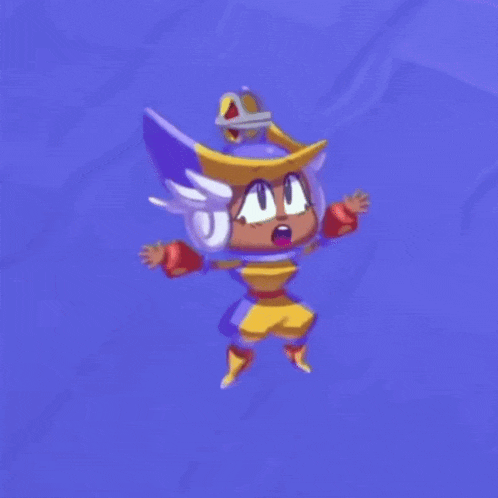 a cartoon character wearing a cowboy hat is flying through the air