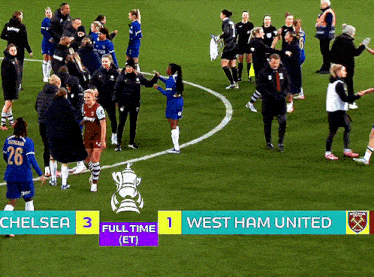 a soccer game is being played between chelsea and west ham