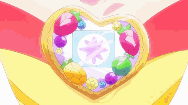 a heart shaped pendant with a star in the center