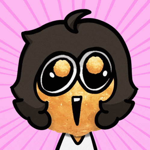 a cartoon character with a surprised look on her face