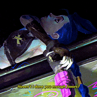 a cartoon character is laying down with the words haven 't i done you enough favors