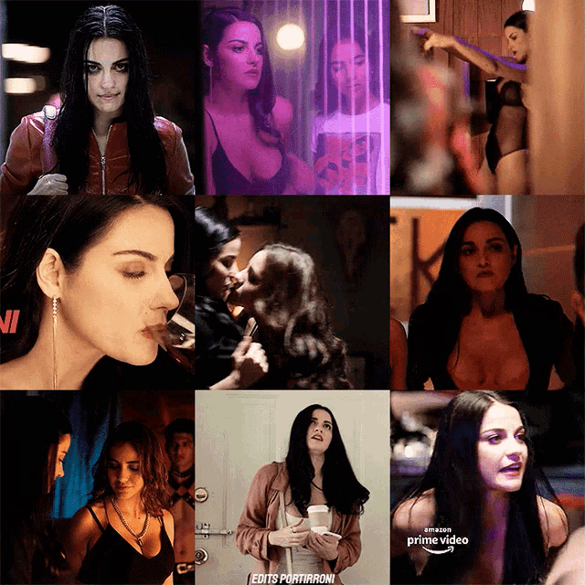 a collage of photos of a woman with the words edits portirroni on the bottom