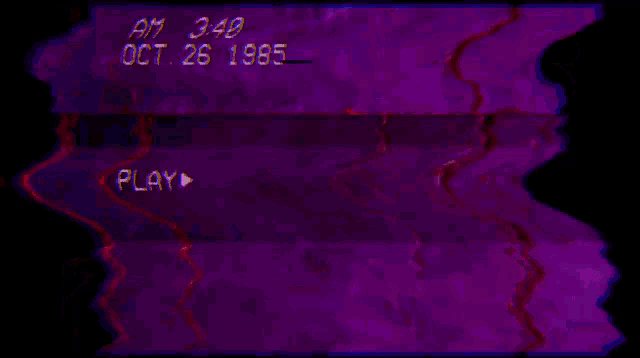 a purple and red background with the date oct 26 1985