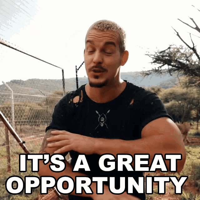 a man says " it 's a great opportunity " while standing in front of a fence