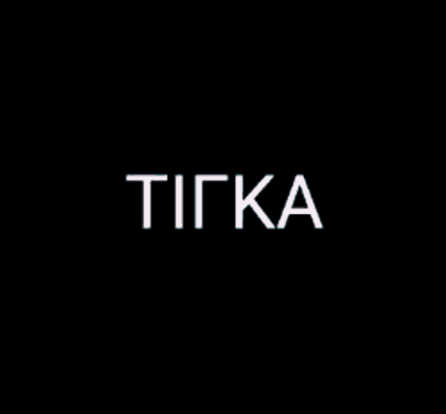 the word tifka is written in pink and white letters on a black background .