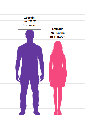 a silhouette of a man and a silhouette of a woman standing next to each other with their heights shown