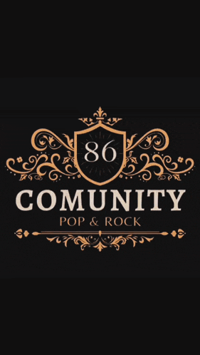 a logo for the 86 believe community pop & rock