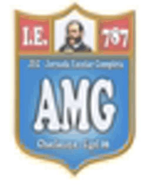 a shield with the word amg on it and a picture of a man