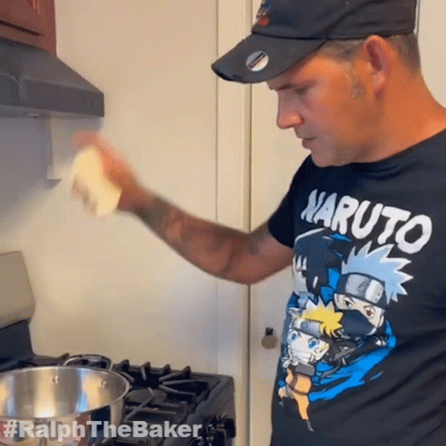 Adding The Ingredient Ralphthebaker GIF - Adding The Ingredient Ralphthebaker Adding The Butter GIFs