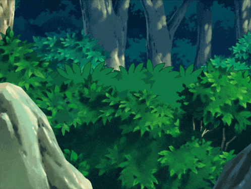 a girl with orange hair and blue eyes is hiding behind a bush