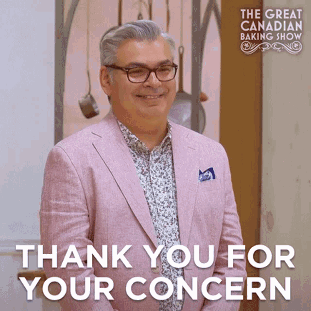 Thank You For Your Concern Bruno Feldeisen GIF - Thank You For Your Concern Bruno Feldeisen The Great Canadian Baking Show GIFs