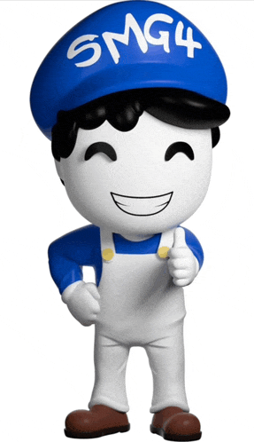 a smg4 figurine is giving a thumbs up sign