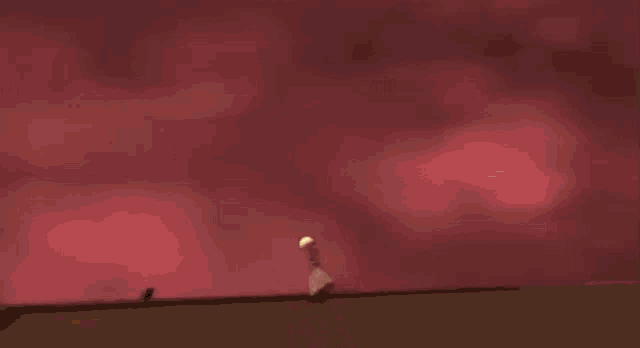 princess peach is holding an umbrella while standing in front of a fire .