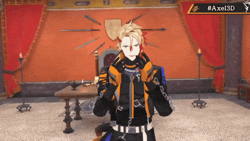 a video game character with the name axel3d on the bottom right