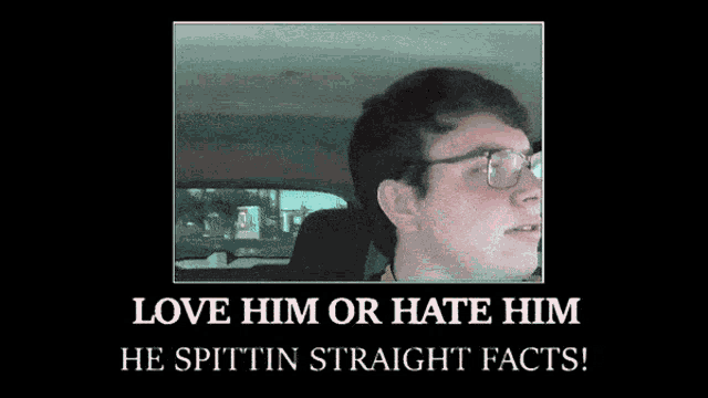a poster that says love him or hate him on it
