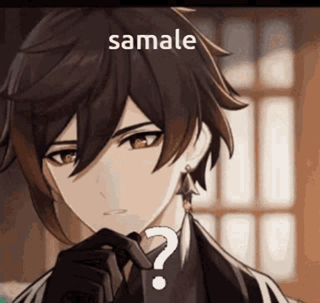 a close up of a person 's face with the word samale above it
