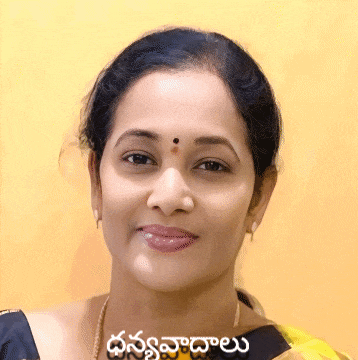 a close up of a woman 's face with a yellow background and a foreign language written on it