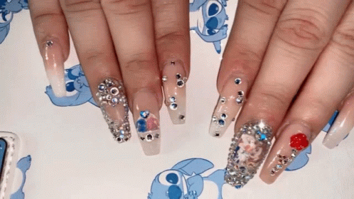 Disney Nails Beauty And Beast GIF - Disney Nails Beauty And Beast Stitch An Dangel GIFs