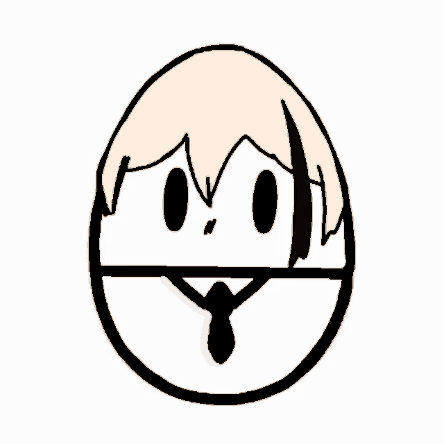 a drawing of a person in an egg with a tie on