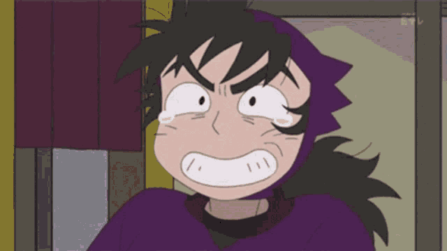 a cartoon character is making a funny face