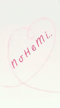 a pink heart with the word nohemi written in red