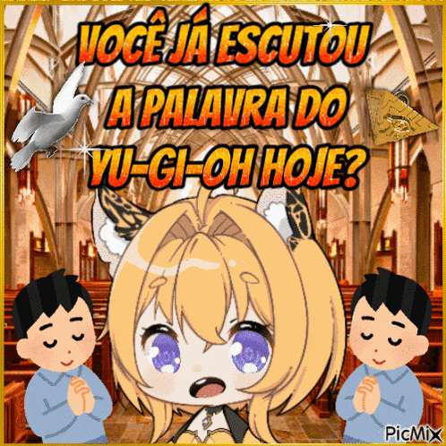 a picture of a girl in a church with the caption voce ja escutou