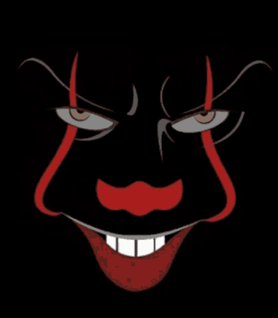 a cartoon drawing of a clown with a mustache
