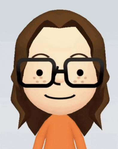 a cartoon character wearing glasses and an orange shirt looks angry