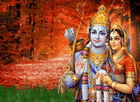 a painting of a man and woman with a bow and arrow