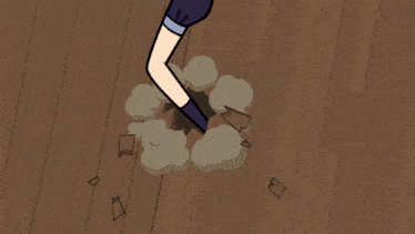 a cartoon character is upside down with a lightning bolt on his chest