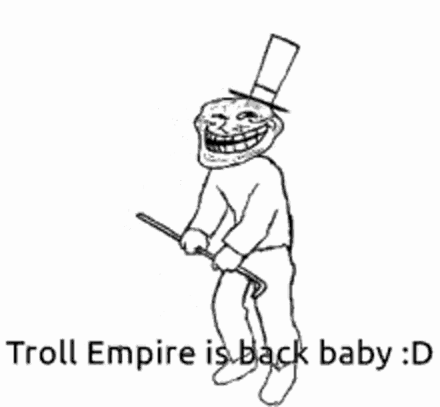 a black and white drawing of a troll wearing a top hat and cane .