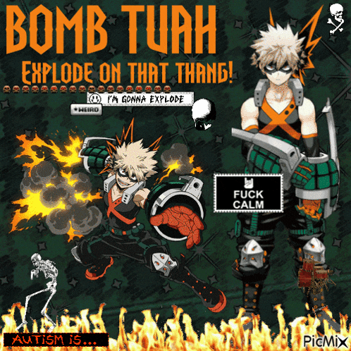 a poster that says " bomb tuah explode on that thang " on it