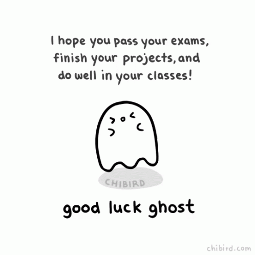 Good Luck Ghost Positive Vibes GIF - Good Luck Ghost Positive Vibes Exams GIFs