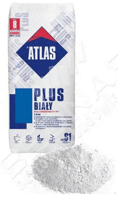 a bag of atlas plus bialy is next to a pile of white powder