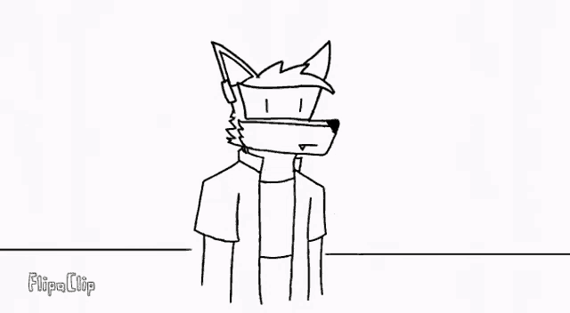 a cartoon of a wolf giving a peace sign .