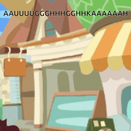 a cartoon drawing of a building with a sign that says aauuugghhhgghhkkaaah