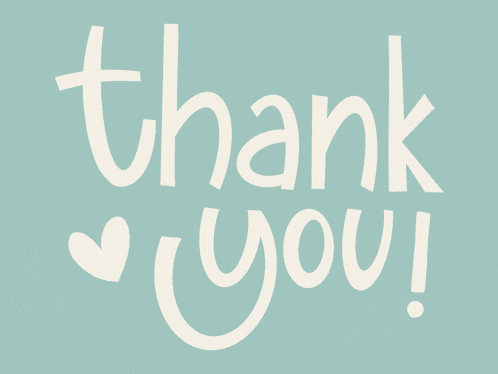 a thank you card with a heart in the middle