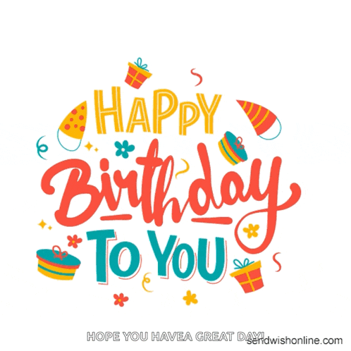 a happy birthday to you greeting card with a white background