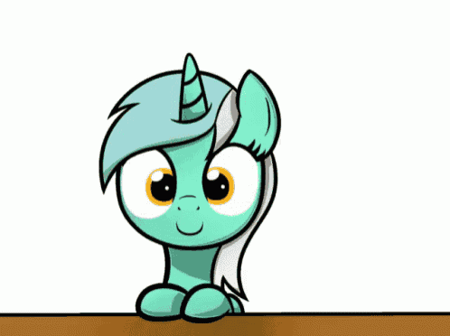 a cartoon drawing of a pony with a horn