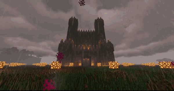Minecraft Raining GIF - Minecraft Raining Castle GIFs