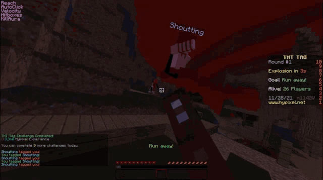 a screenshot of a minecraft game with a tnt tag