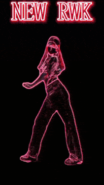 a glowing woman is dancing in front of a sign that says " bagoiyank "