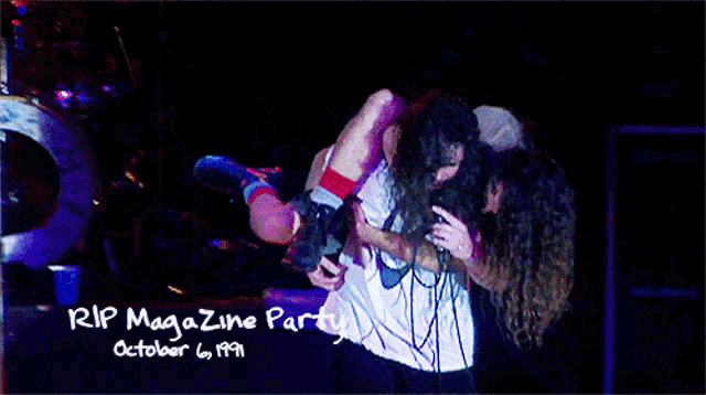 rip magazine party october 6th 1991 is written on the bottom of a photo