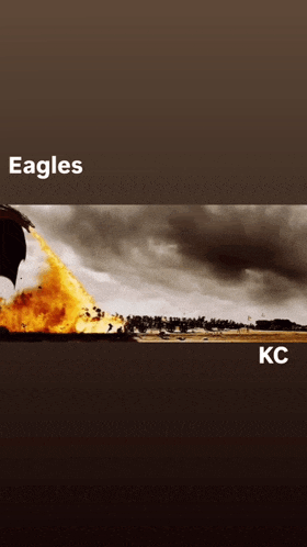 a picture of a dragon with the words eagles and kc on it