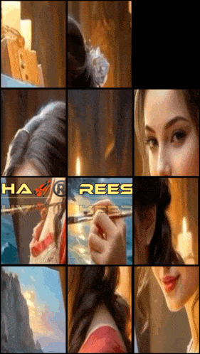 a painting of a woman with the word rees on the bottom right