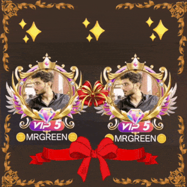 two pictures of a man with the name mrgreen on them