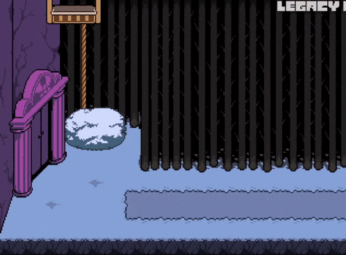 a pixel art of a room with the word legacy on the top