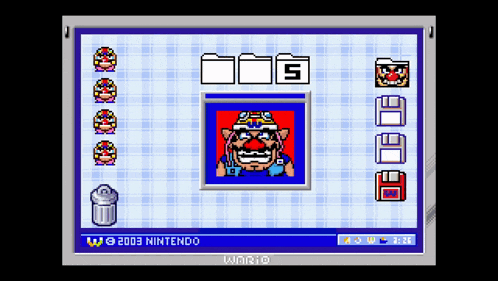 a screen shot of a video game called wario from 2003