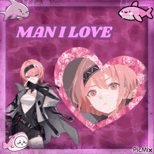 a picture of a girl with the words mani love on top