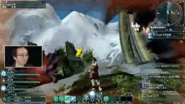 a man is playing a video game with chinese characters